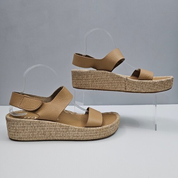 Pedro Garcia Lacey Flatform Sandal Women EU 41 Tan Beige Leather Raffia Platform - Picture 3 of 16